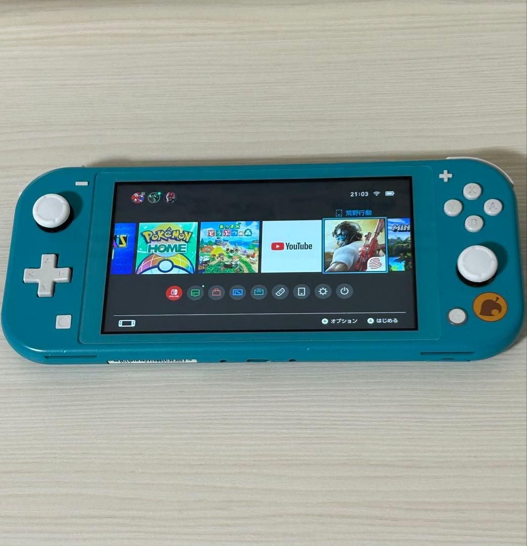 switchライト　本体　どうぶつの森セット まめきち&つぶきちアロハ柄