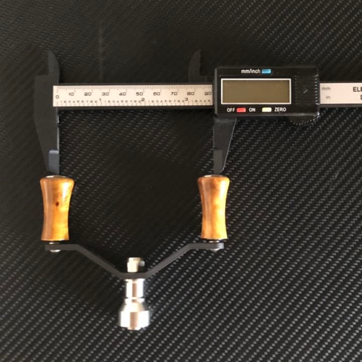 DAIWA用スピニングリールカーボンダブルハンドル ウッドハンドルノブセット