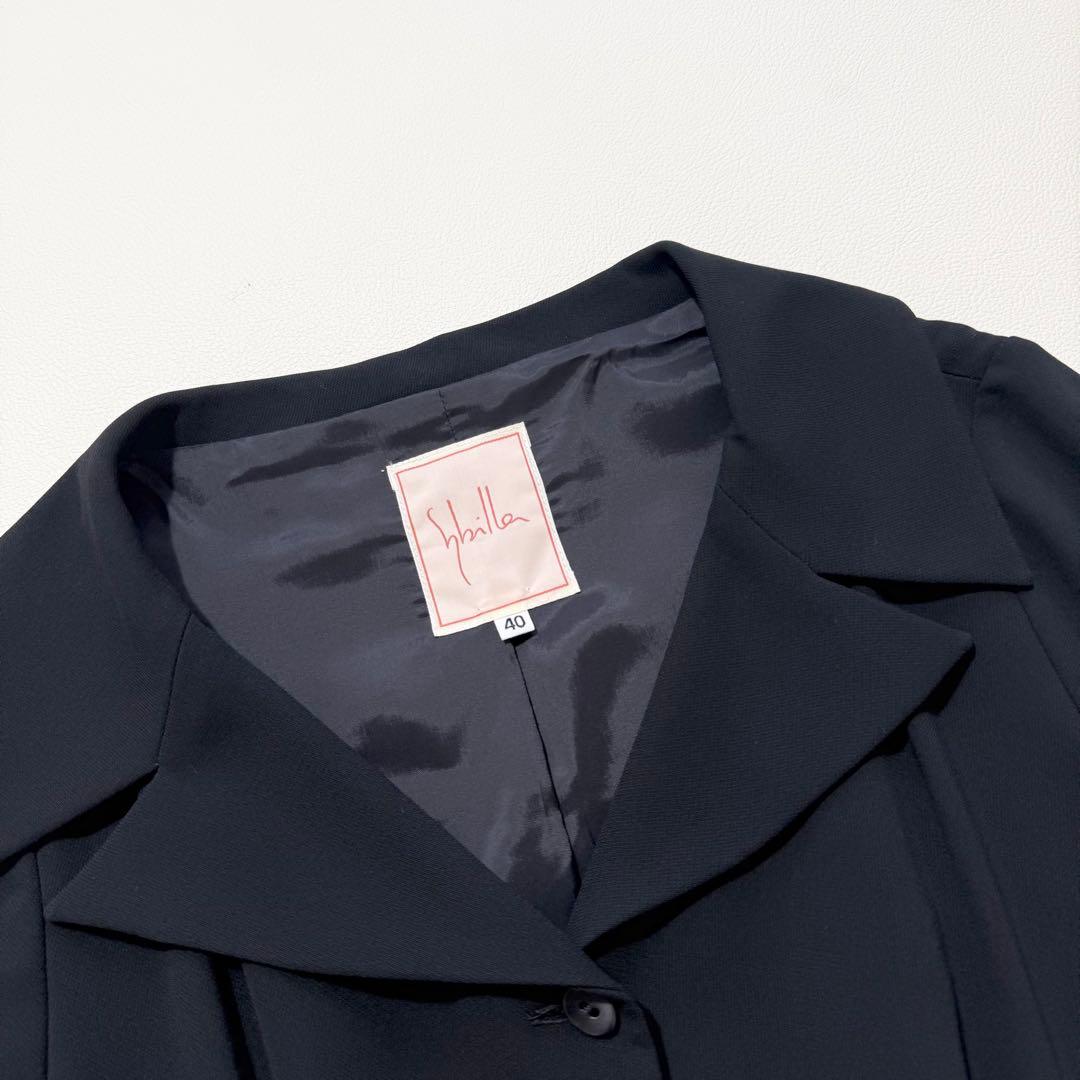 【Sybilla シビラ】ロングワンピース ブラック フレア 日本製　ボタン