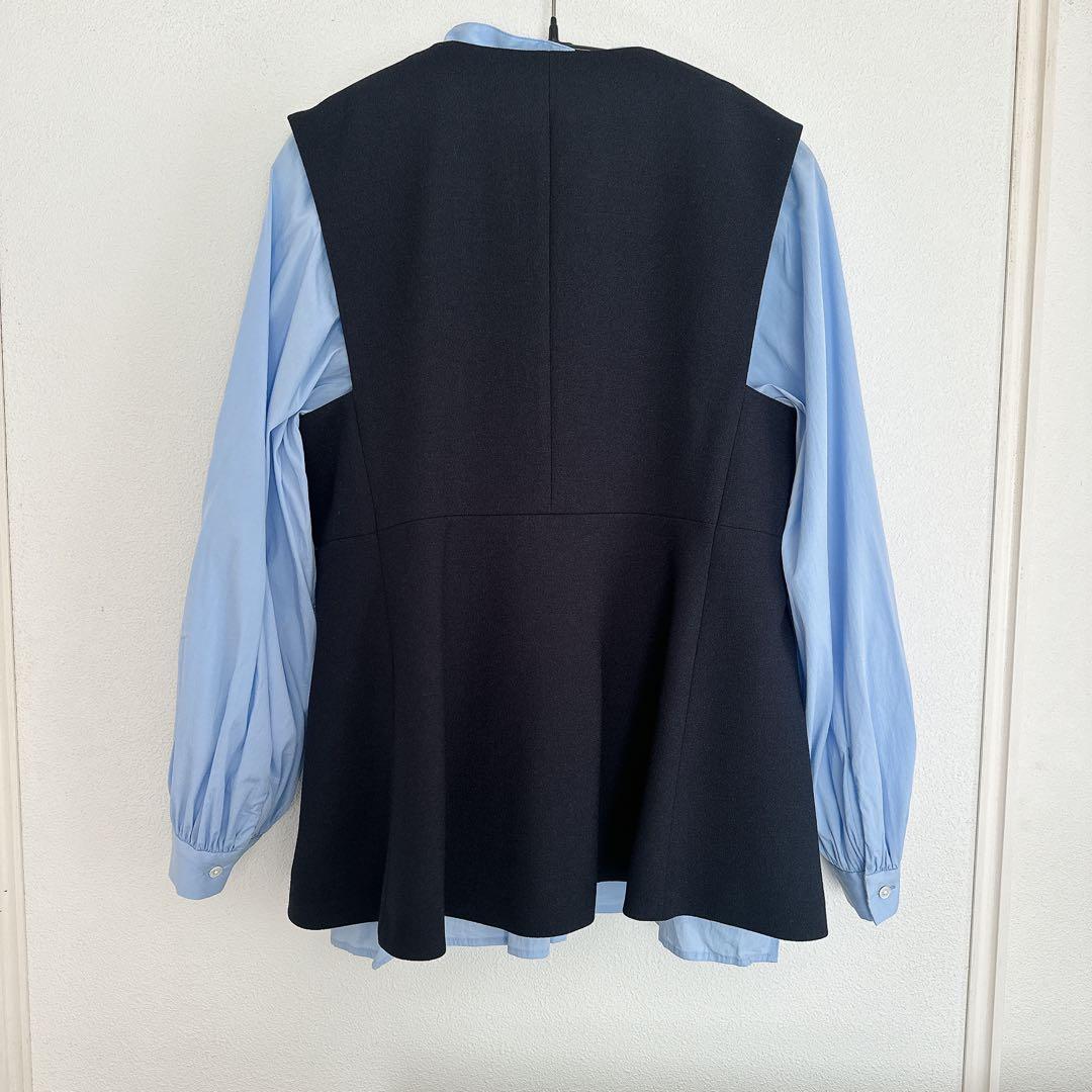 ソフト ジョーゼット ペプラム ジレ -マシンウォッシャブル・ストレッチ・防シワ