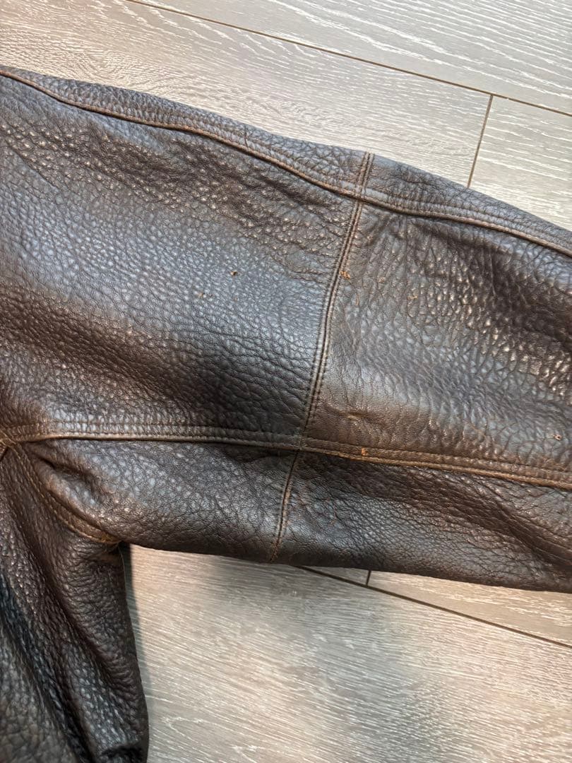80s【希少】ATELIER ZERO 羊革 レザージャケット L濃茶 ボア襟