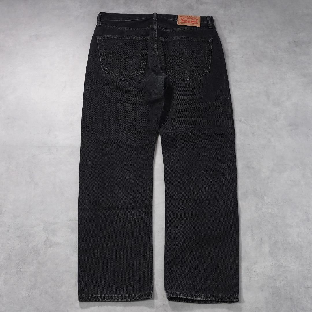 リーバイス505 Levis W32 ブラックデニム 黒 ヒゲ 古着 18692