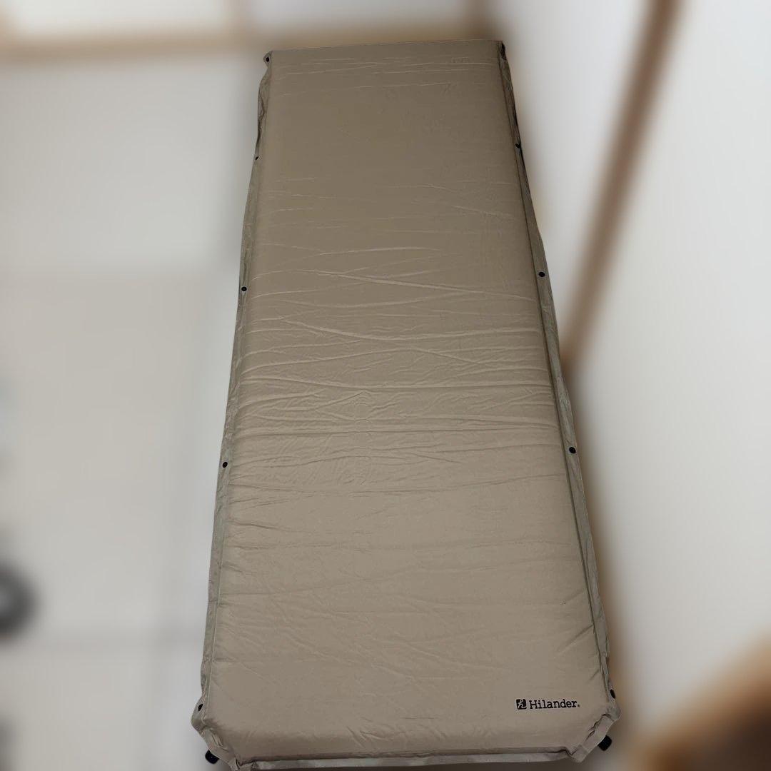 ①Hilander インフレータブルマット DX 8cm ベージュ まくら付き