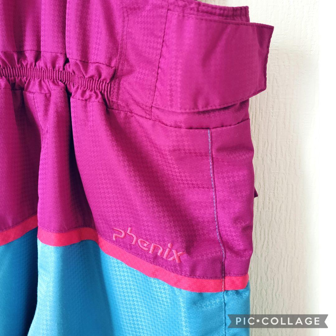 【美品】Phenix スキーウェア 130　ガールズ　ぼかしピンク×ブルー 結晶