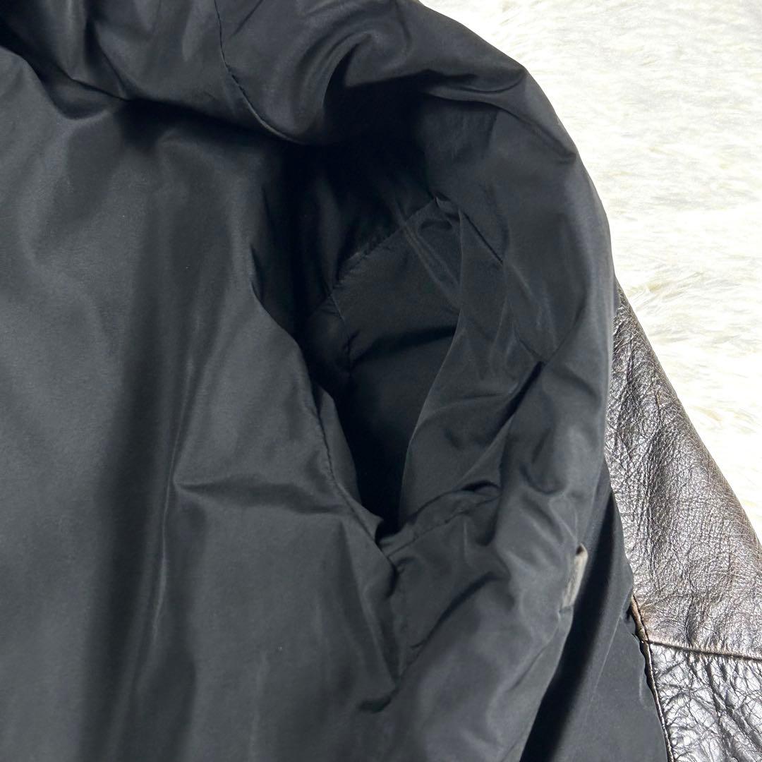 極美品 ザラ ダブルライダース レザージャケット XL相当 大きいサイズ 黒茶芯