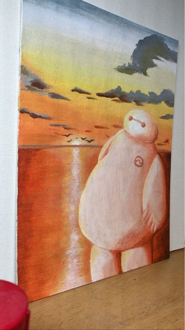 夕日に誘われ 油彩画