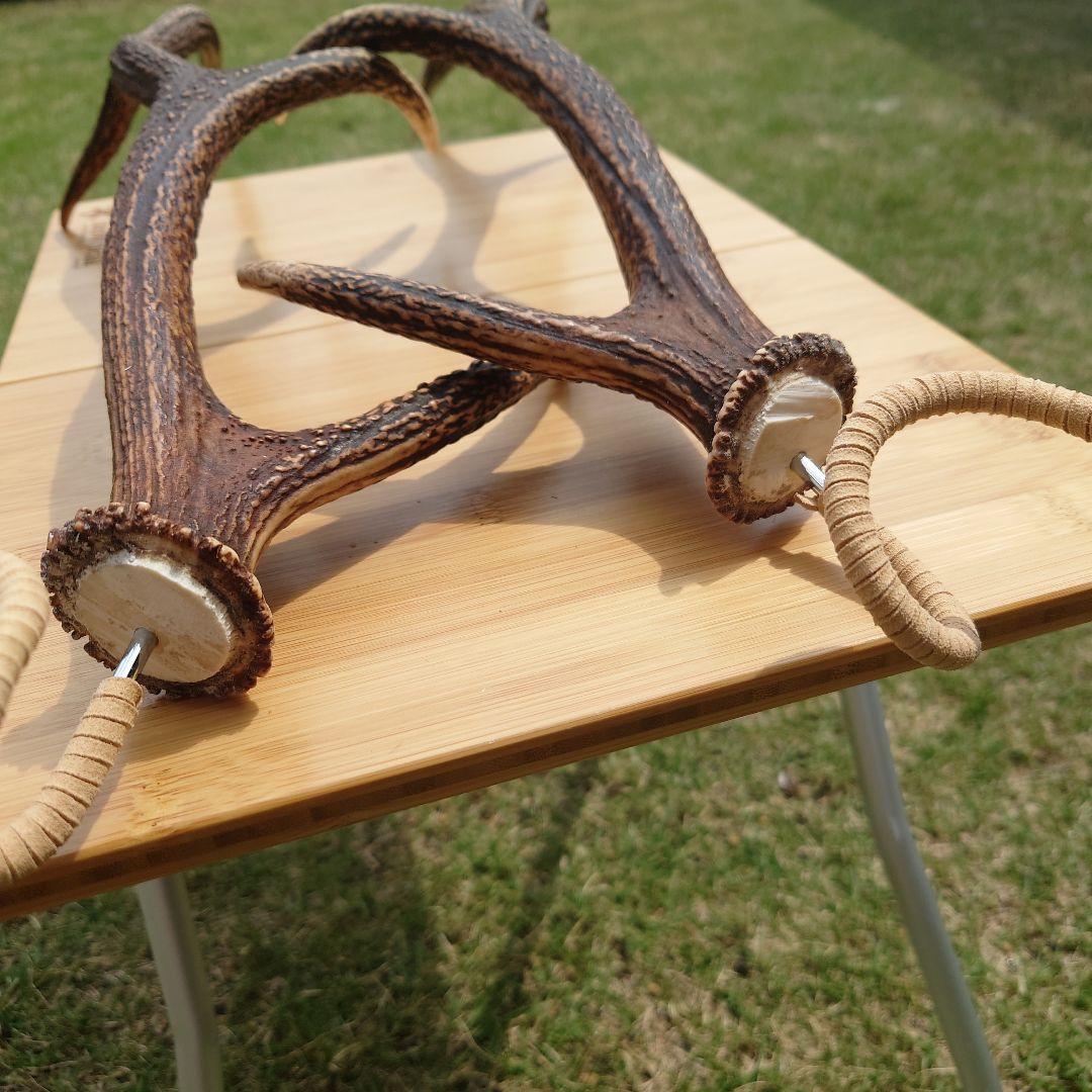 2本セット　鹿の角ランタンハンガー　スウェード加工