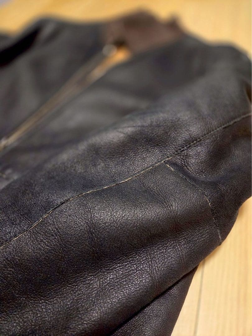 GIORGIO ARMANI最高級黒ラベル BORGO21 レザーブルゾン