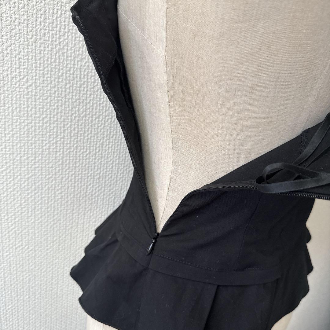 パトリツィア ペペ　黒　ホルターネック　ビスチェ　キャミソール　フリル　Y2K