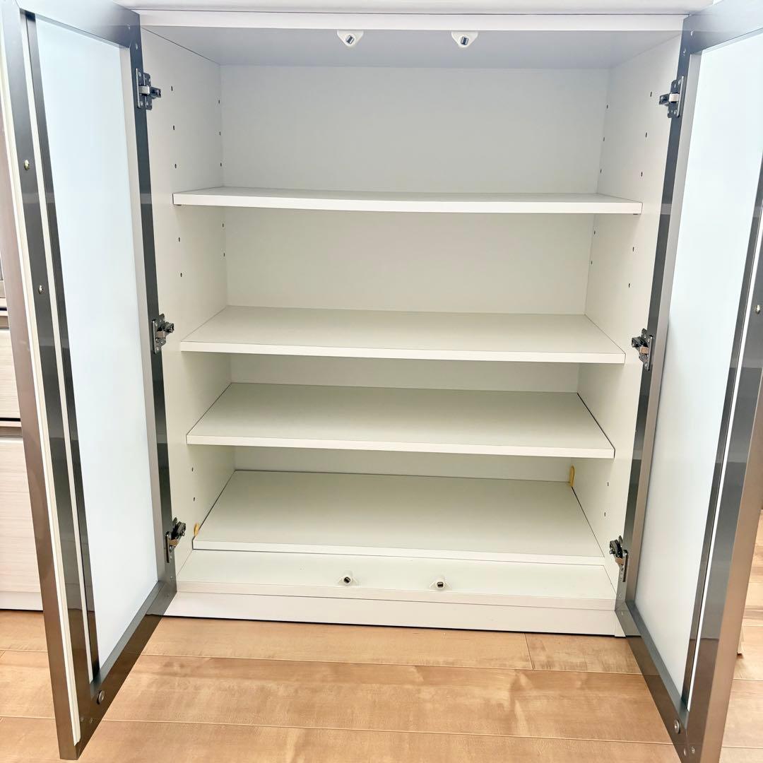 ニトリ キッチンカウンター Nポスティア 食器棚 ハイタイプ 白 120