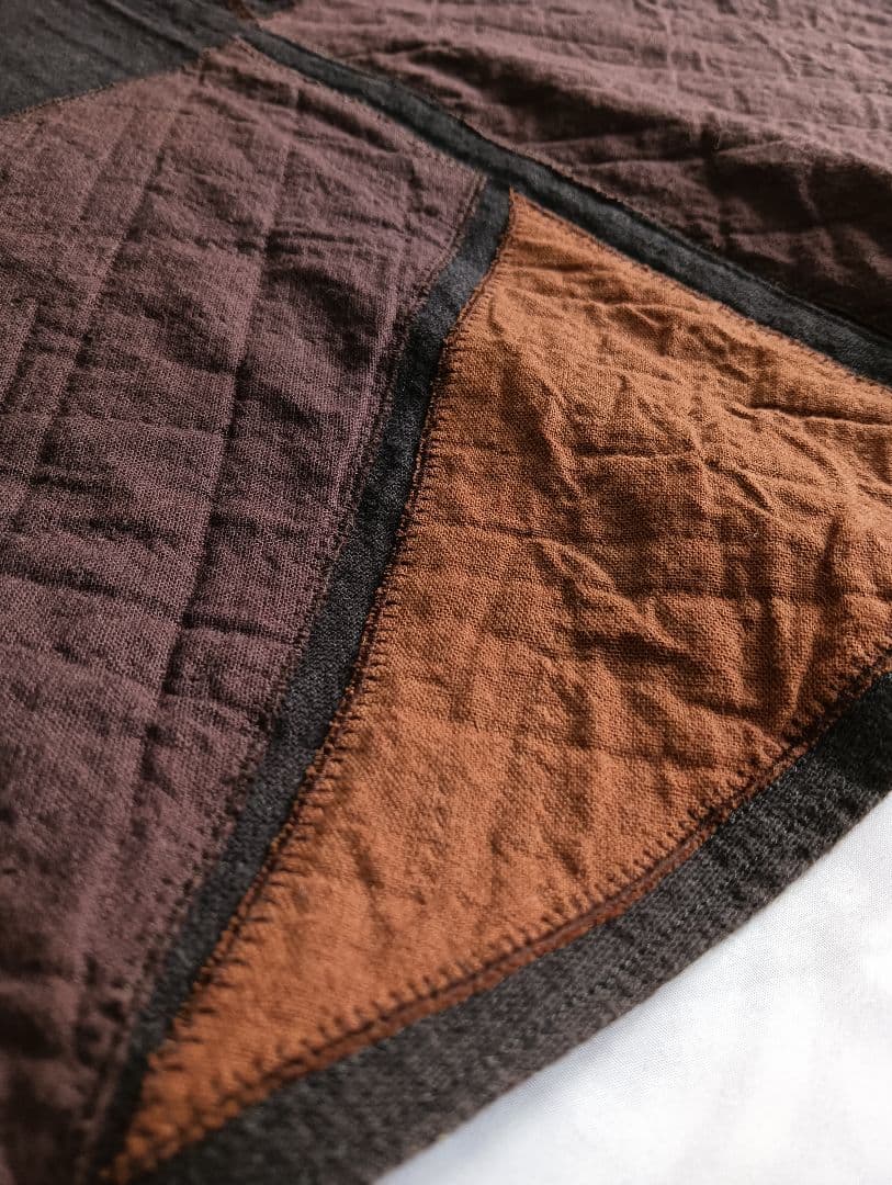 手作り　泥染め　デザイン ポンチョ