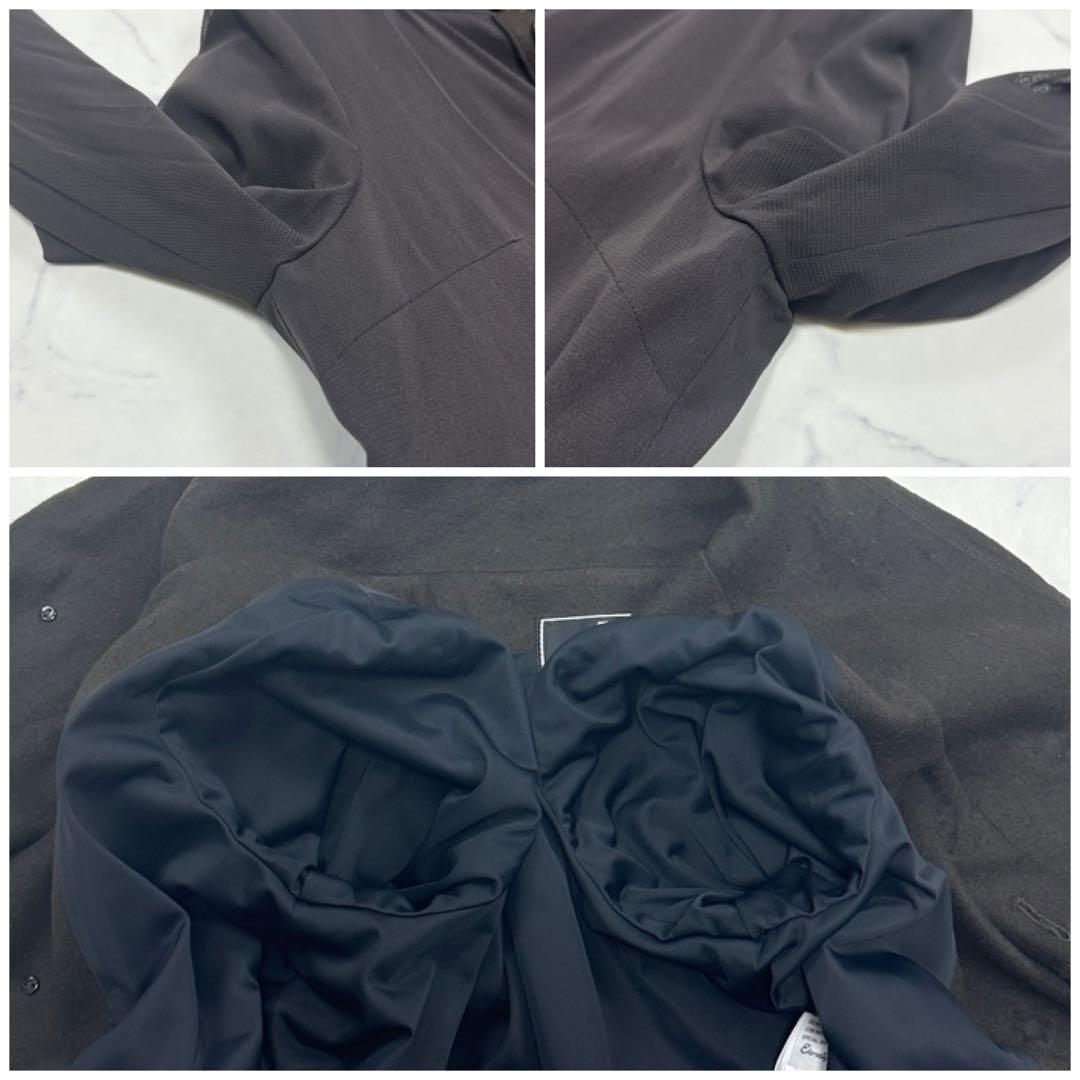 希少 42【EIKO KONDO】異素材 モヘヤ混 ジャケット 袖シアー 日本製