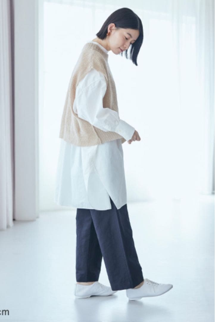 中川政七商店　重ね着するポンチョベスト　ベージュ