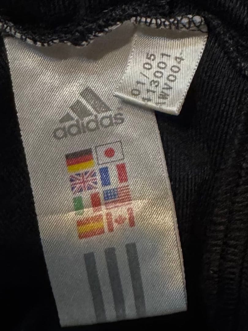 05年製 adidas ジャージトップ ジャケット ストライプ サイズL 黒