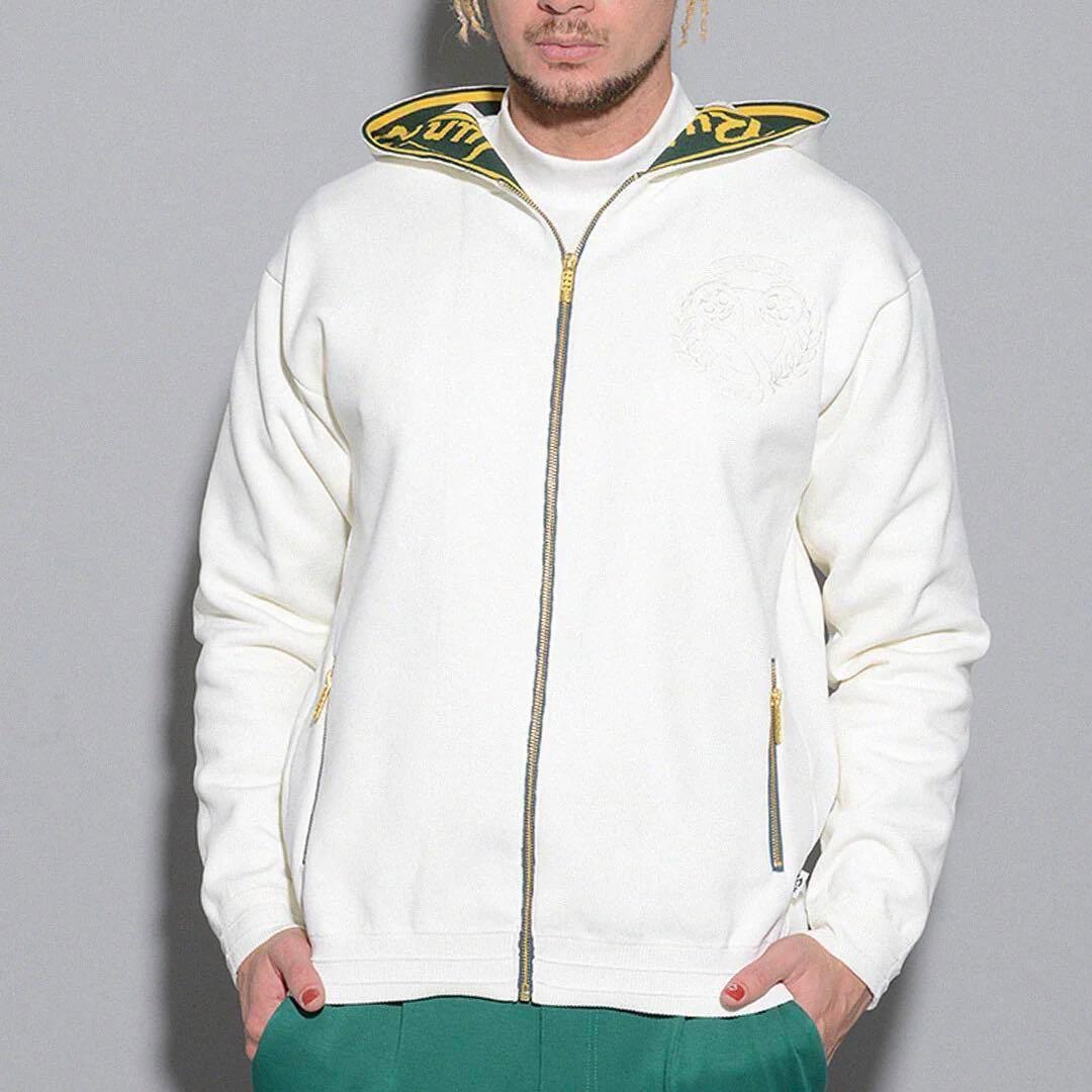 新品 ラッセルノ ジップ アップ ニット ビック フーディー ホワイト L