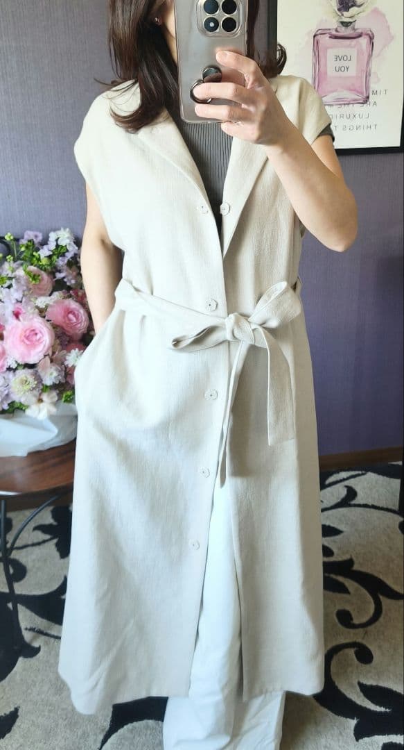 LE PHIL　ルフィル　コットン麻2WAYロングジレ　ワンピース