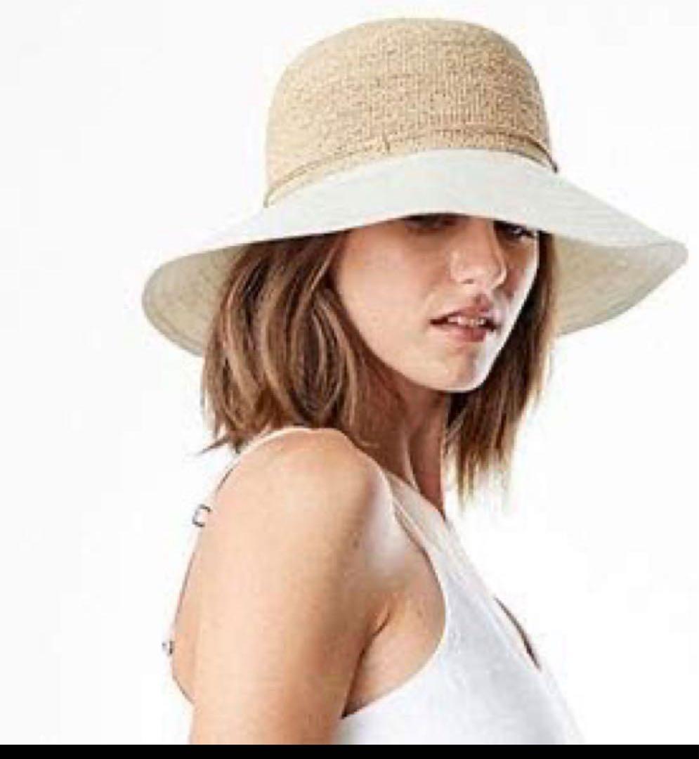 ヘレンカミンスキー ラフィアハット 麦わら帽子　ホワイト コットン ナチュラル