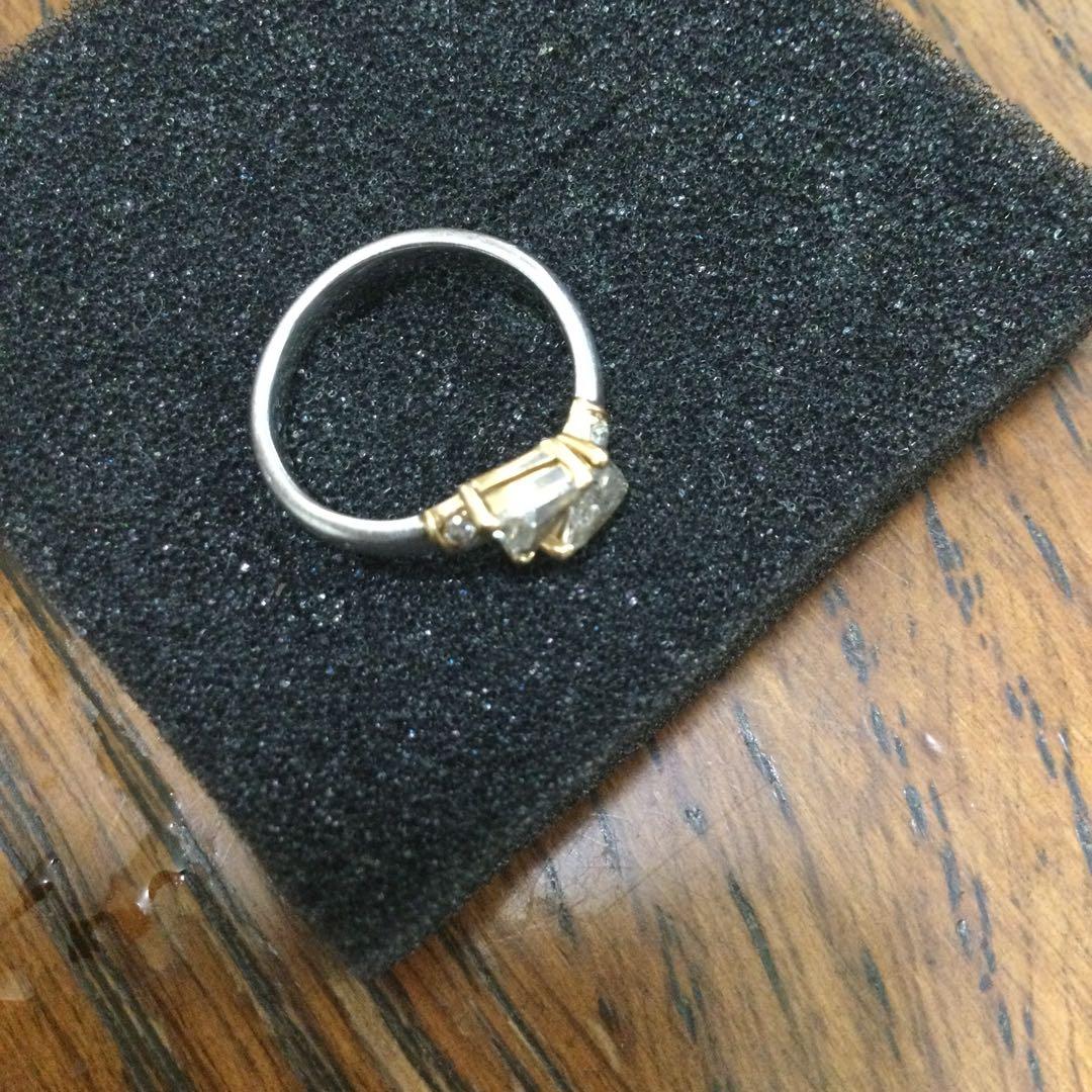 Pt900K18 トリリアントカットリング