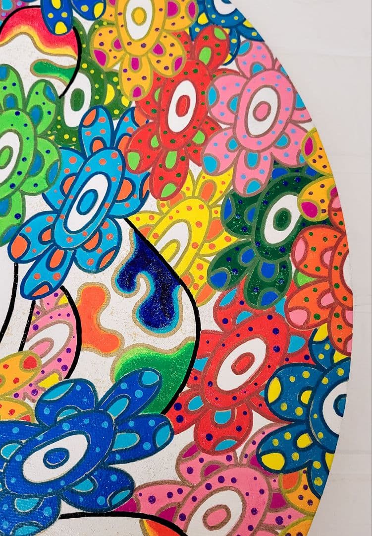 ★鈴木哲也★丸50(500×500mm)アクリル原画1点物★送料無料#142