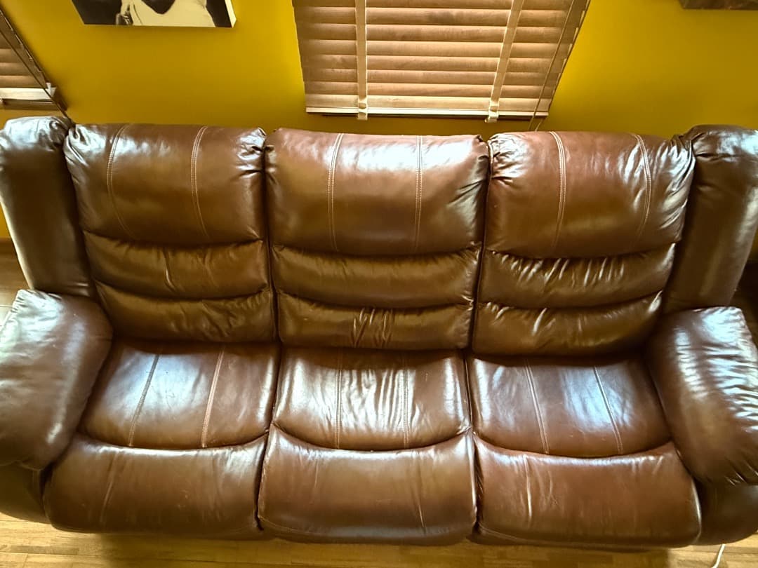 Ashley アシュレイ・リクライニングソファ３人掛け表面本革仕様アメリカン家具