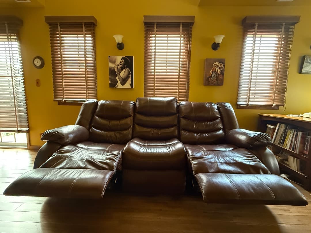 Ashley アシュレイ・リクライニングソファ３人掛け表面本革仕様アメリカン家具