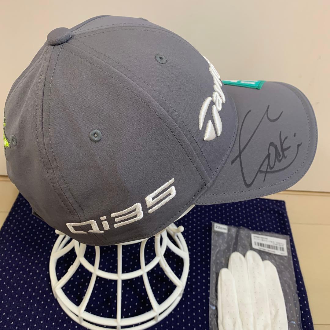 (☆レア)永峰咲希選手　ツアーモデルサイン入りキャップ&ツアー用グローブ