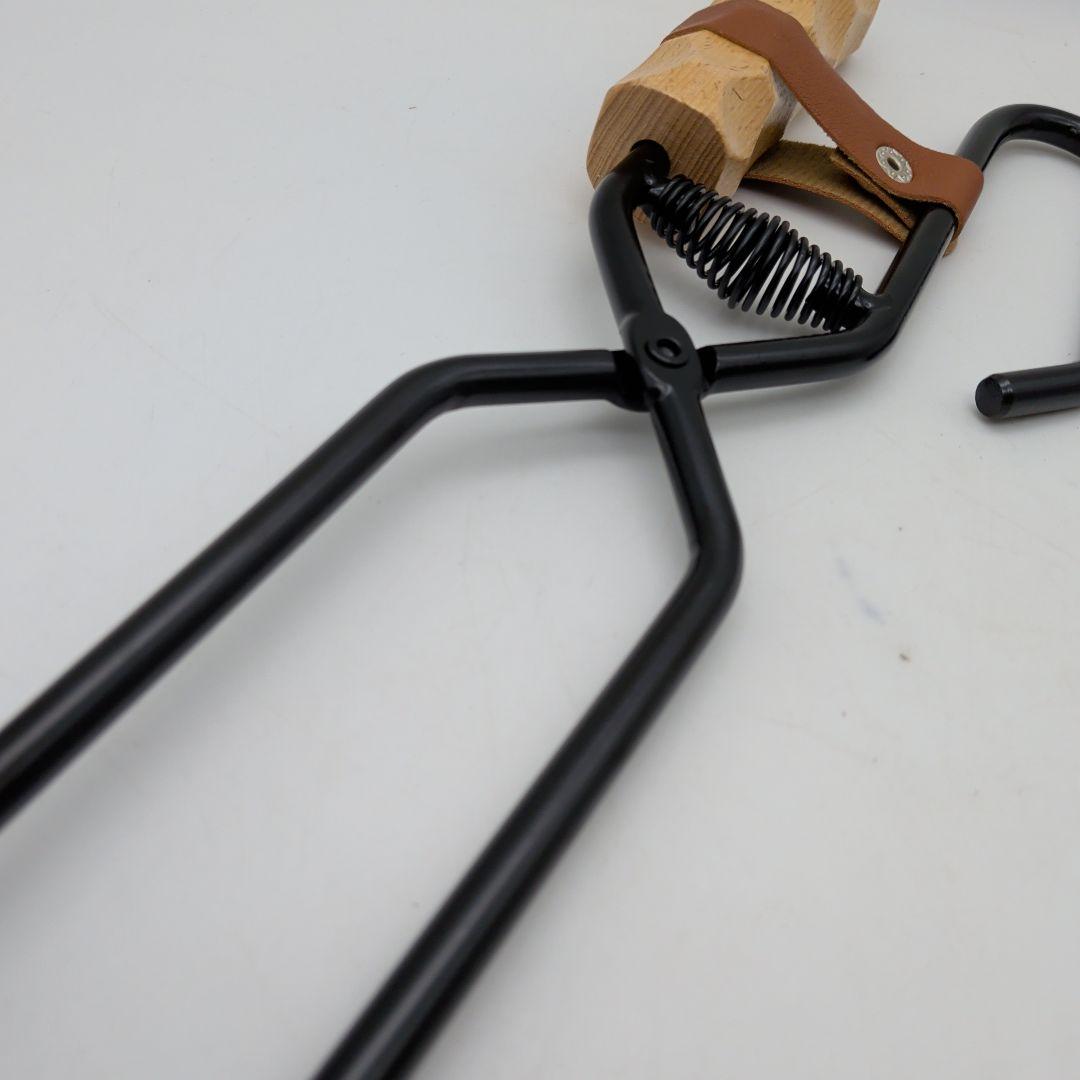 ② chicer 薪ばさみ バーベキュー用 トング キャンプ 火バサミ ハサミ