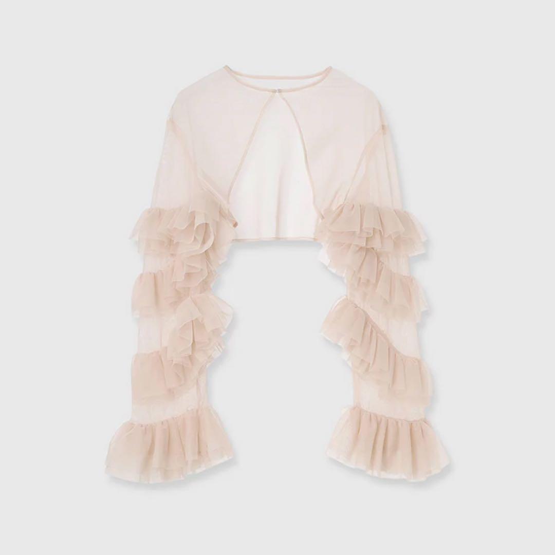 eimy istoire ラッフルスリーブチュールボレロSETキャミドレス