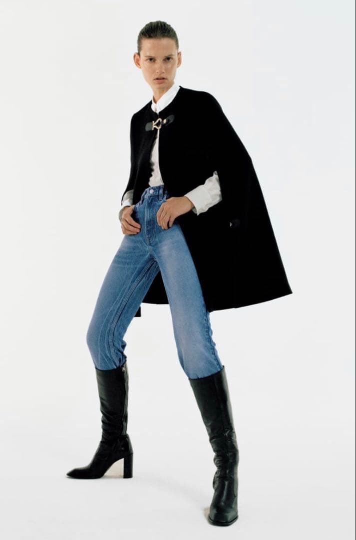 5851014 　ZARA ポンチョコート　ケープコート　ポンチョ　美品