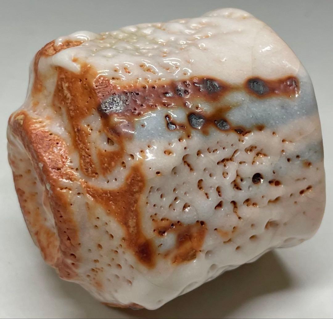 林正太郎　志野焼　ぐい呑　四方桟共箱　共布　栞 　d9431