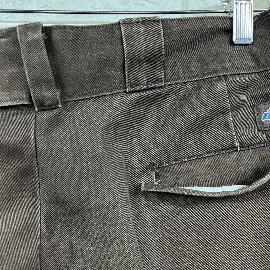 90s USA製 Dickies 874 ワークパンツ ダークブラウン W35