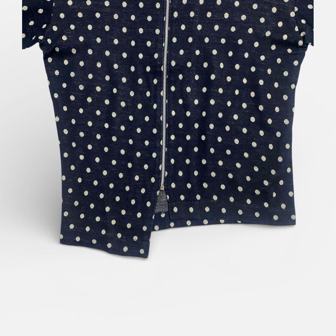 80s コムデギャルソン　変形　ドット　ニットジップアップジャケット