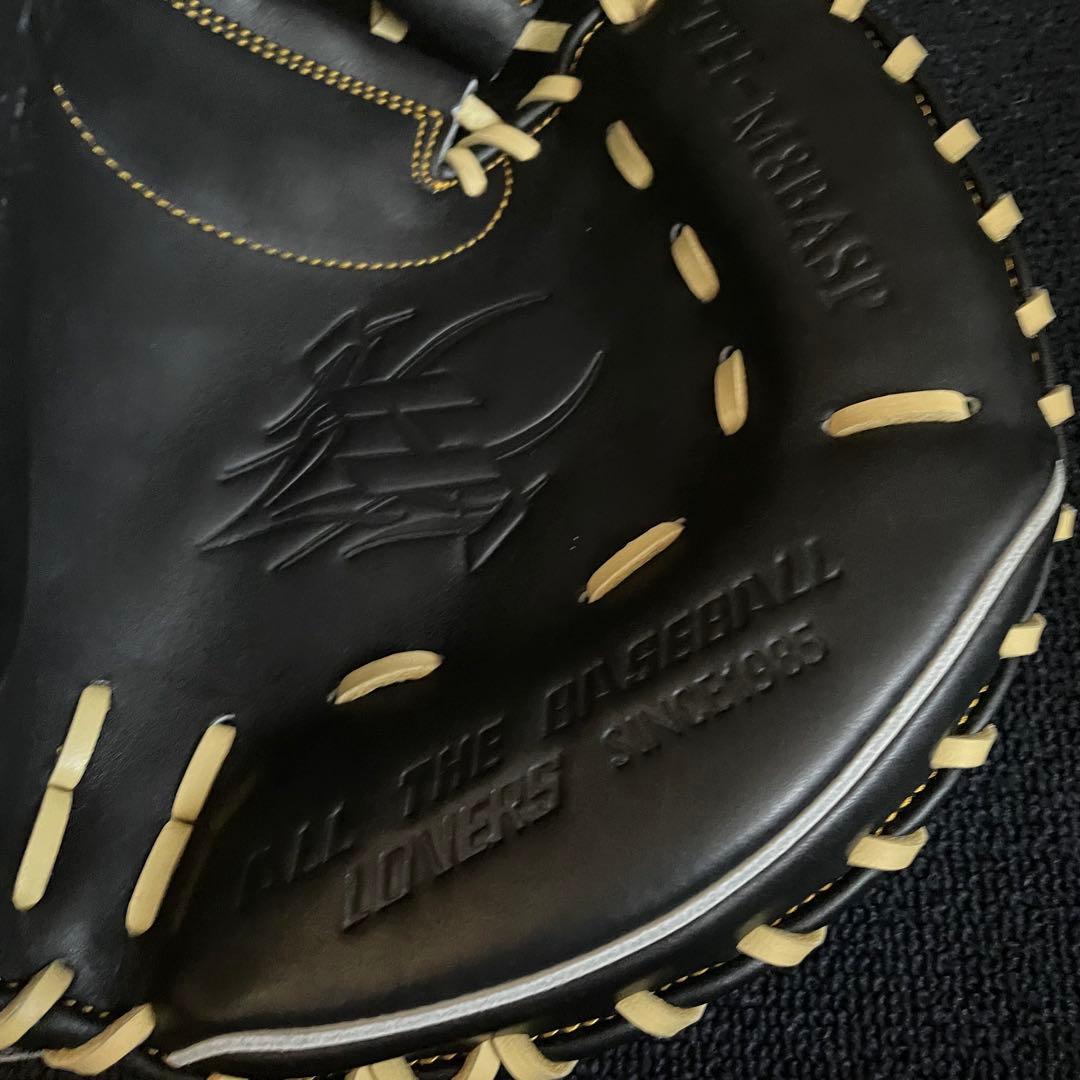 m*o様 ハタケヤマ 軟式 キャッチャーミット 右利き グローブ ブラック イエ