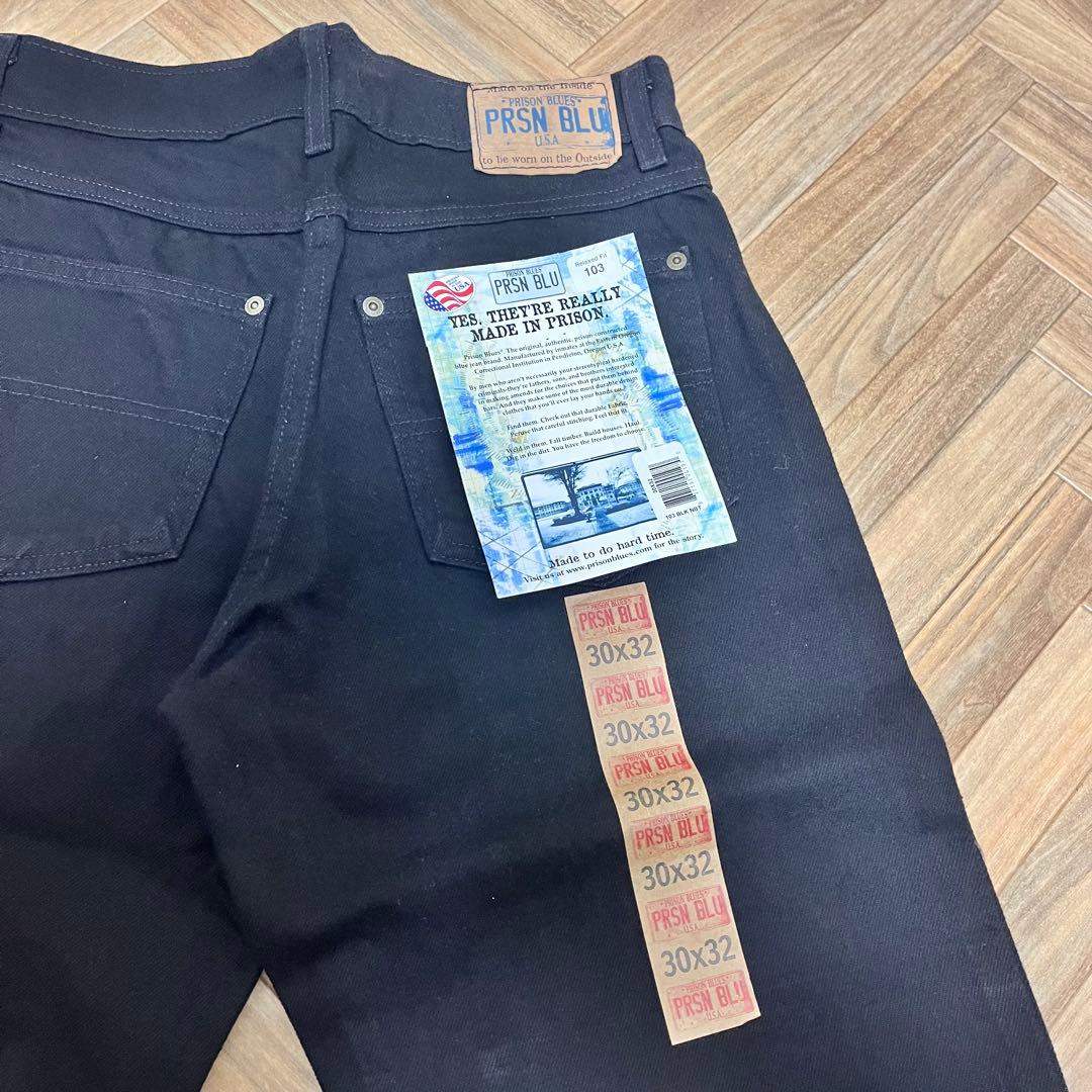 L*N様 新品　PRISON BLU ブラックデニム　30×32 希少　アメリカ