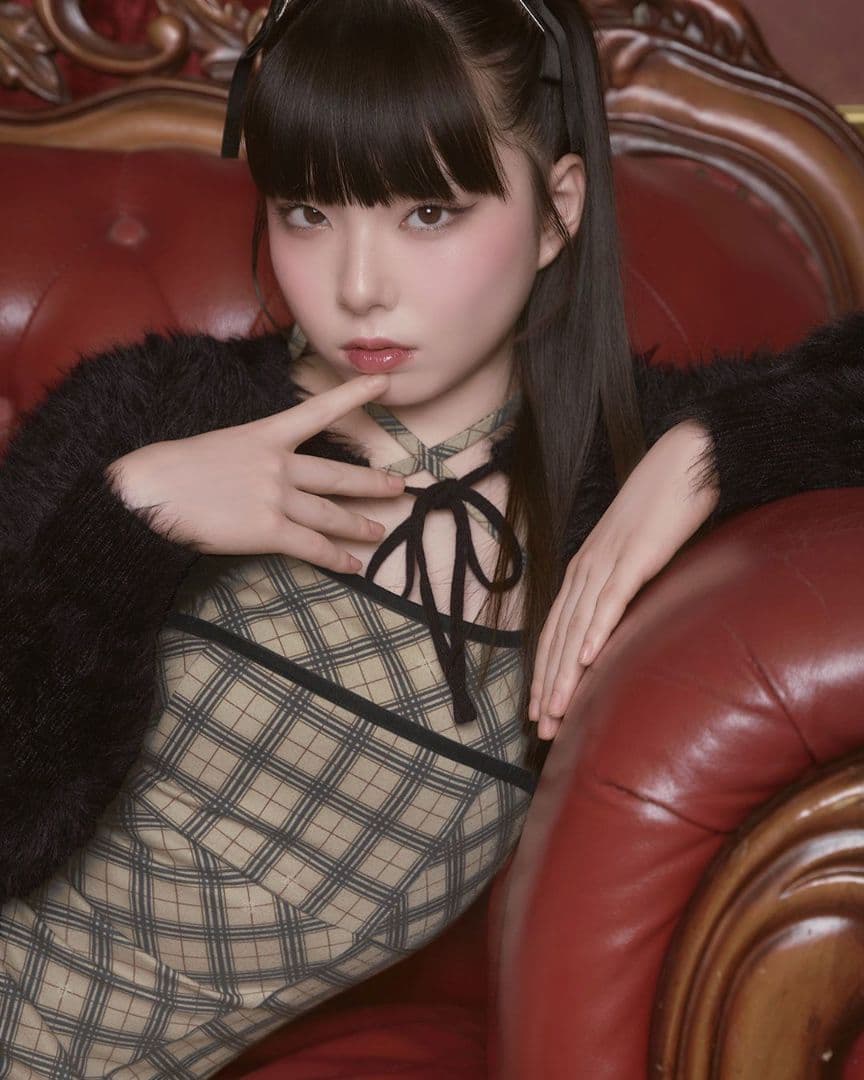 ミシェルマカロン　オリジナルチェック柄アンサンブルロングワンピ 　XSサイズ