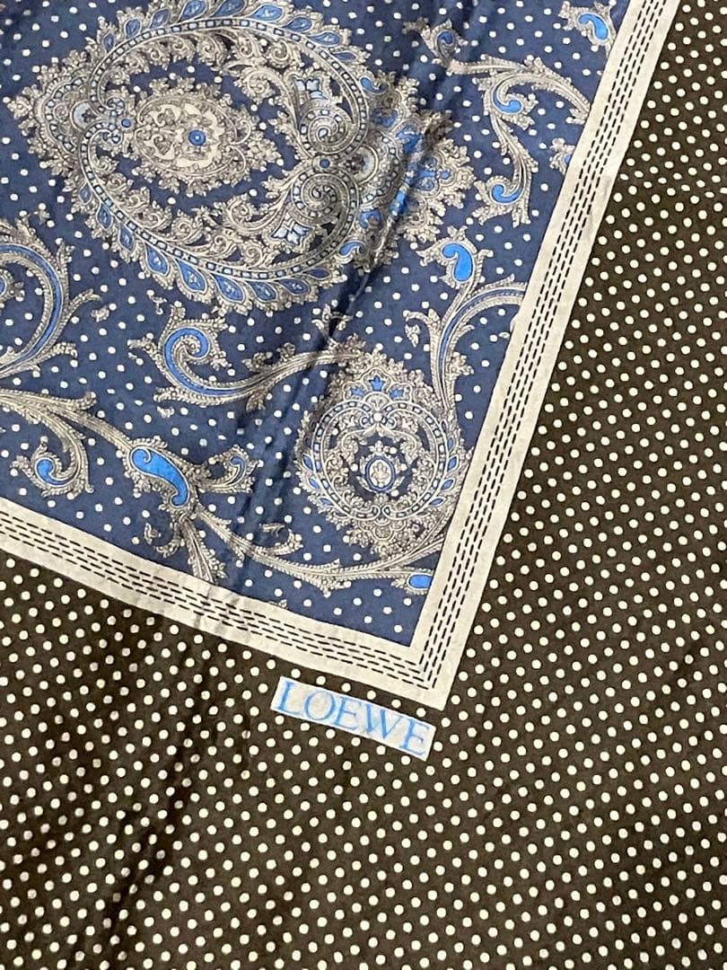 良品　LOEWE ロエベ　超大判　ペイズリー　ドット　スカーフ　ショール