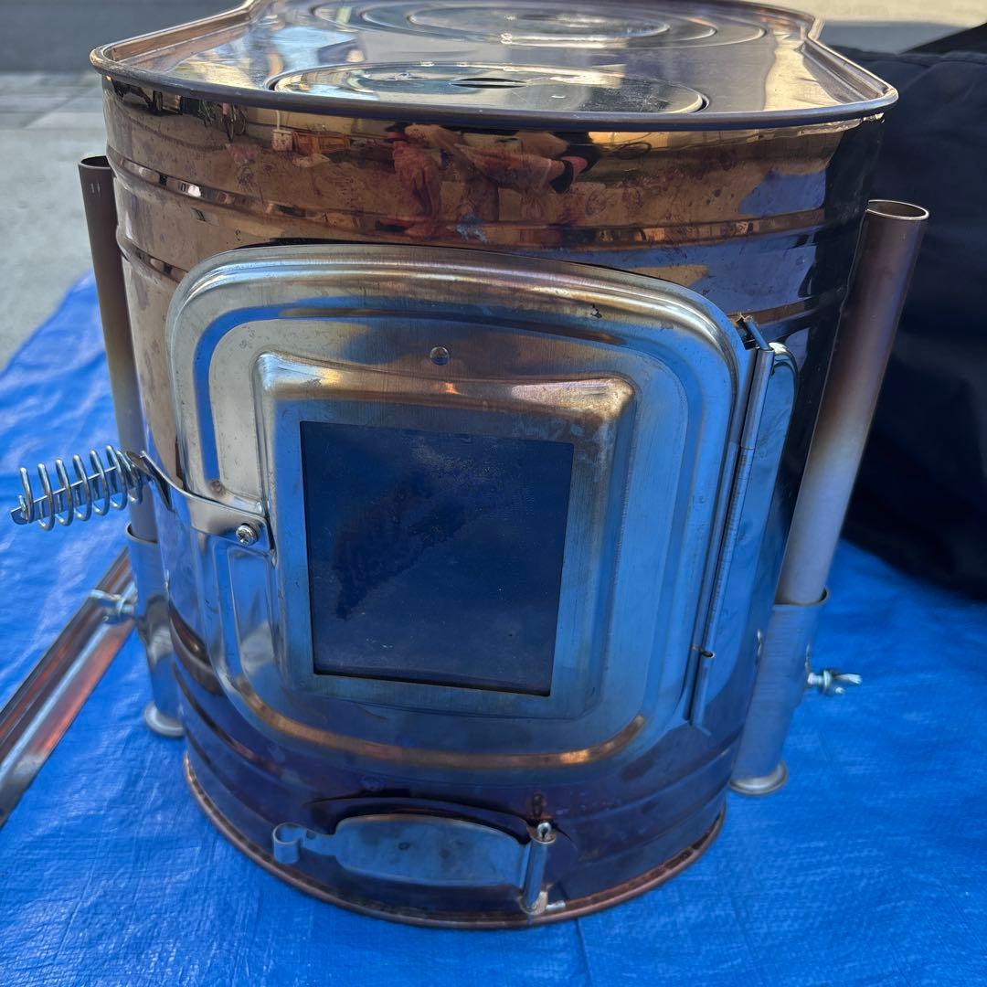 ホンマ製作所 ステンレス 時計型 薪ストーブ 本体と配管のセット