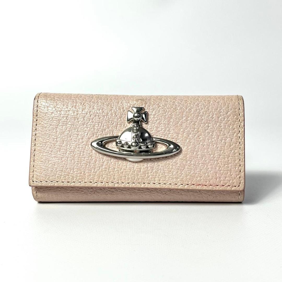 極美品 ヴィヴィアンウエストウッド キーケース レザー オーブ 4連 三つ折り