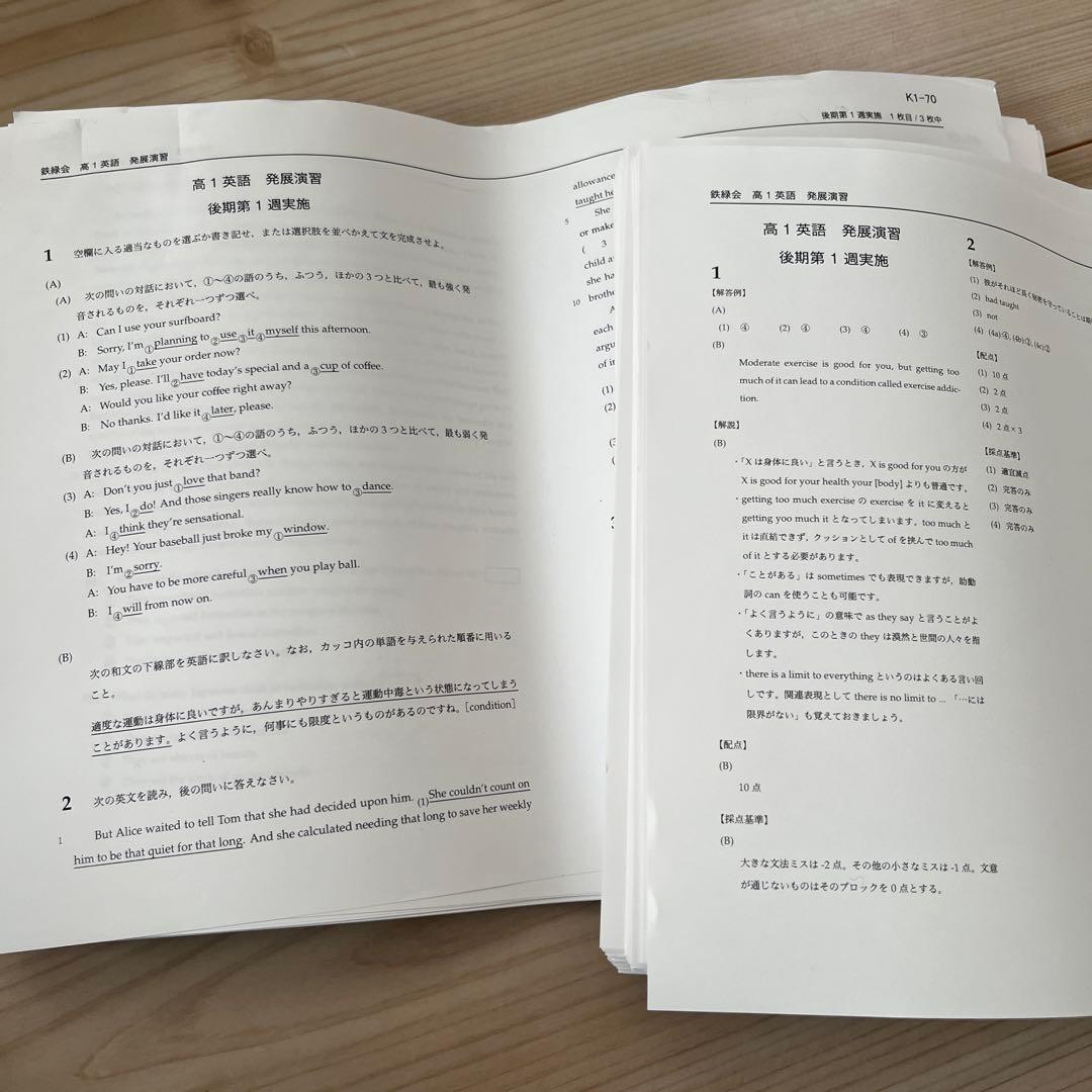 鉄緑会 高1 英語 発展演習