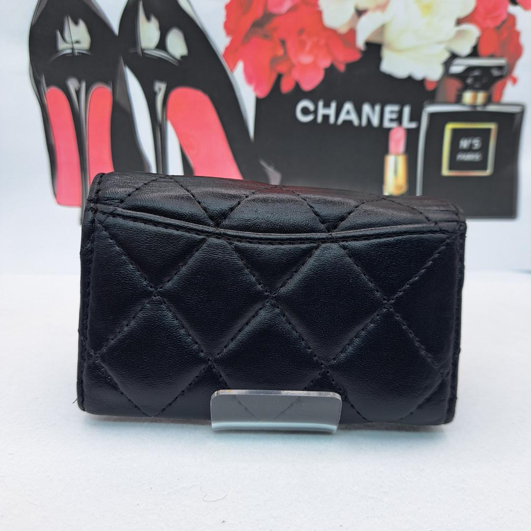 CHANEL　マトラッセ　キーケース　ブラック 　ラムスキン