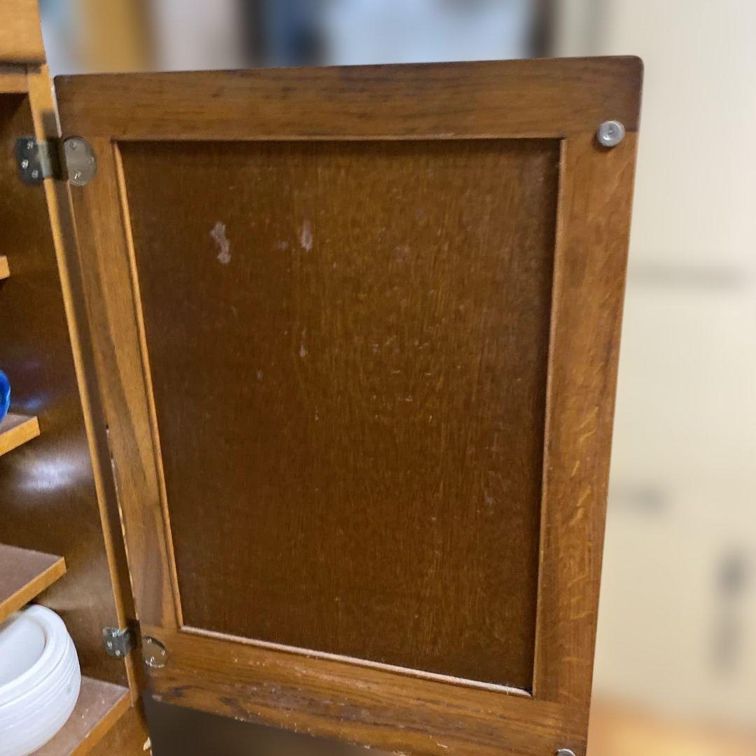 ［ばっぽ］食器棚 ガラス扉付き　昭和レトロ　アンティーク