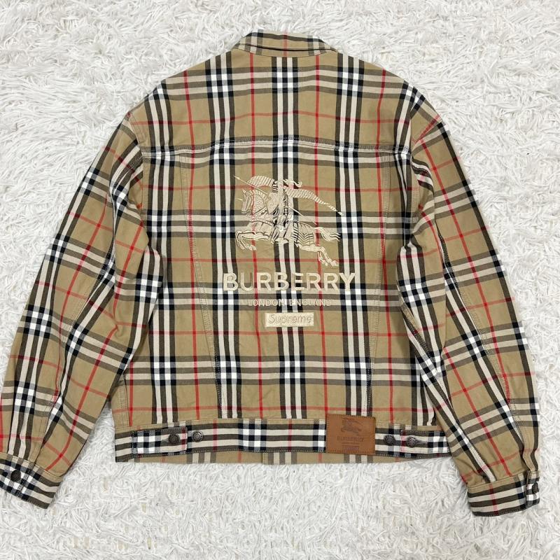 極美品 Burberry Supreme コラボ デニム トラッカージャケット