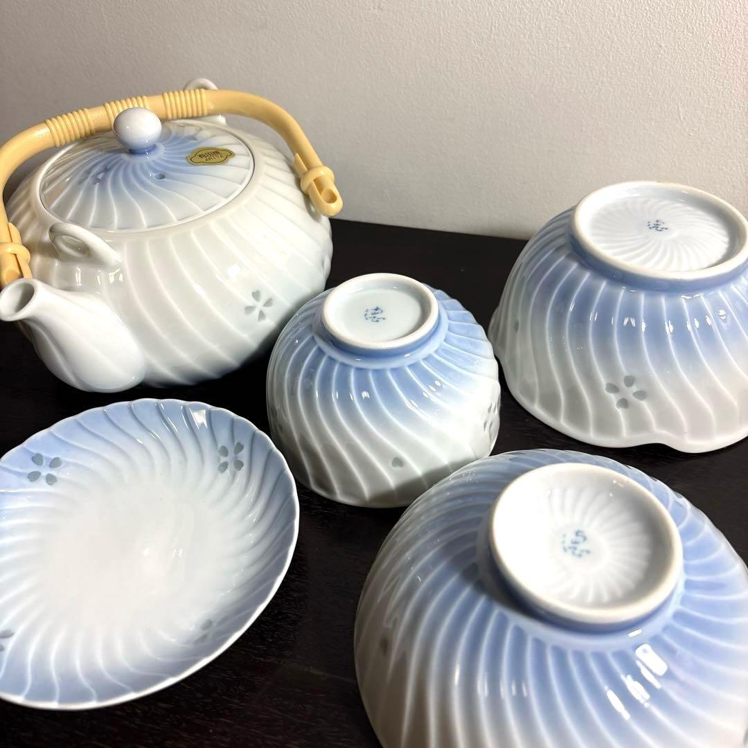 【新品21点フルセット】有田焼 蛍手 青白磁 豪華茶器 和食器セット 在銘