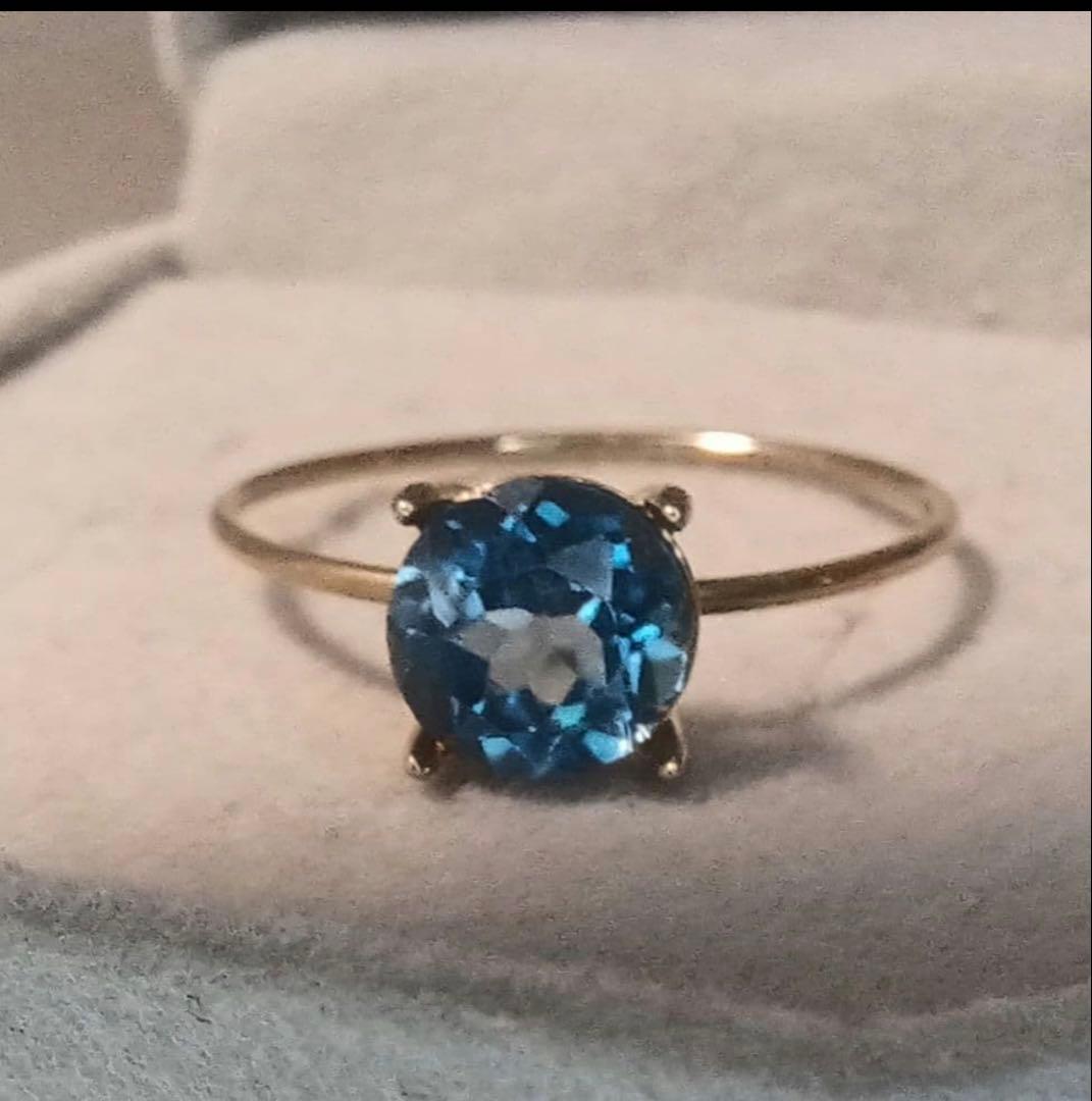 K10 YG ロンドンブルートパーズ 指輪 13号