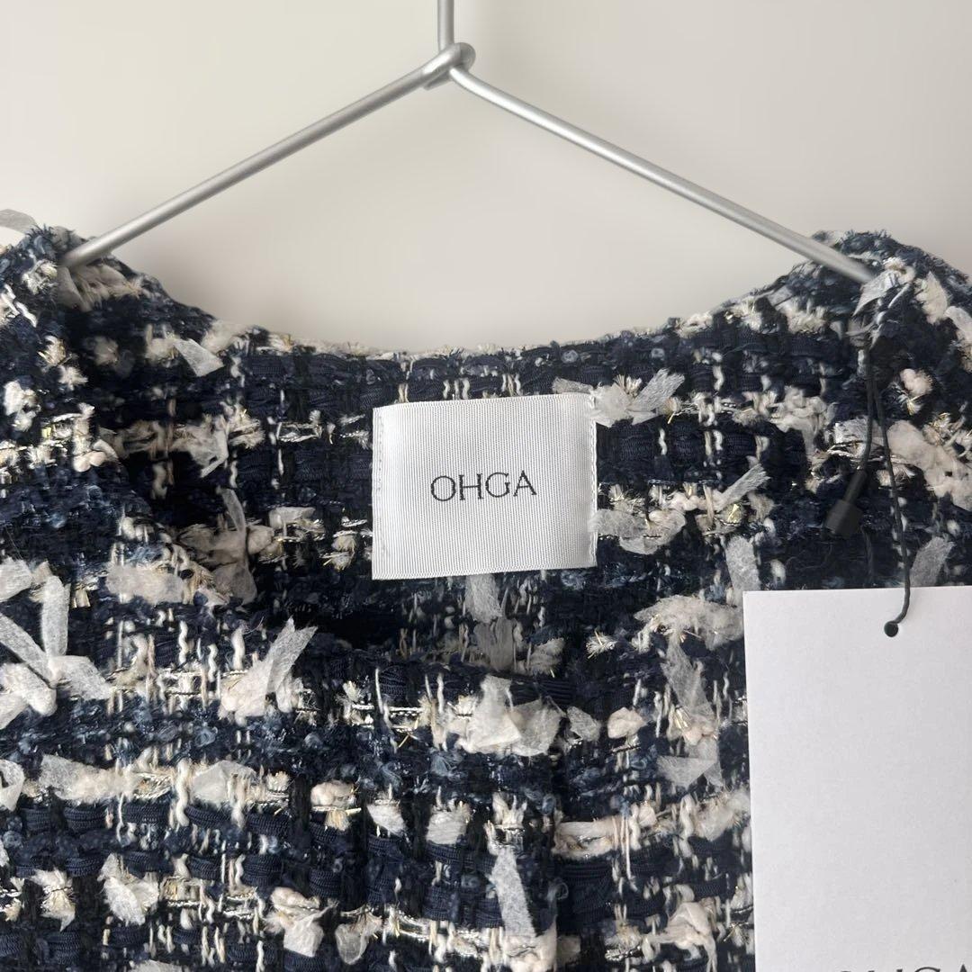 新品未使用タグ付き　OHGA TWEED GILET ブルー