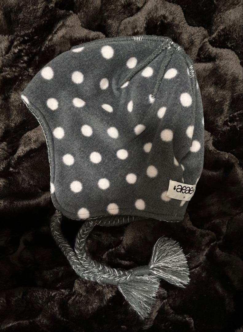 aeae EARFLAP BEANIE 耳あて リバーシブル ドット ニット帽