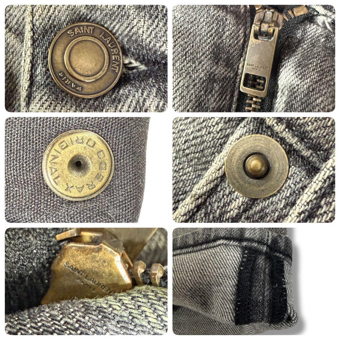 サンローランパリ エディ期ラスト D02 ウォッシュ加工 スキニー デニムパンツ