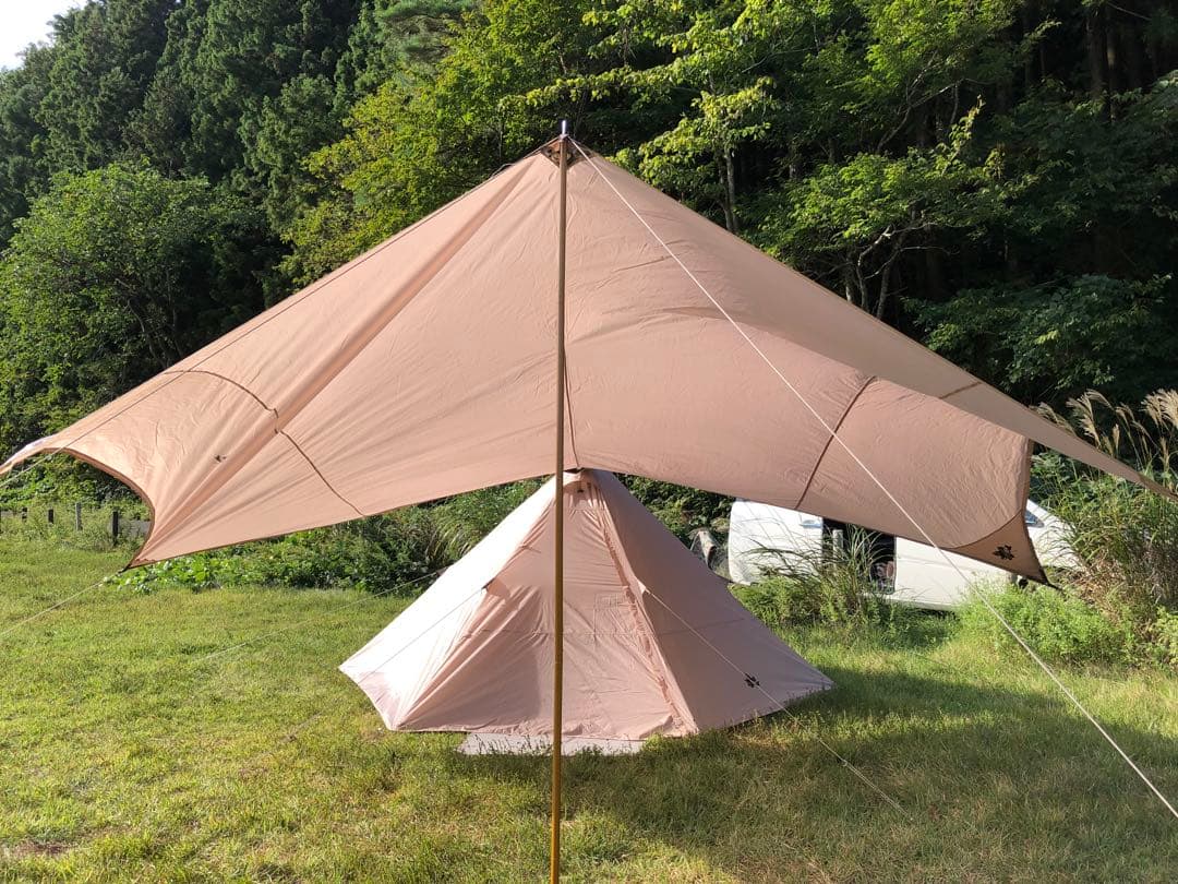 ロゴスTradcanvas Tepee&タープ350-BJ マット&シート付き