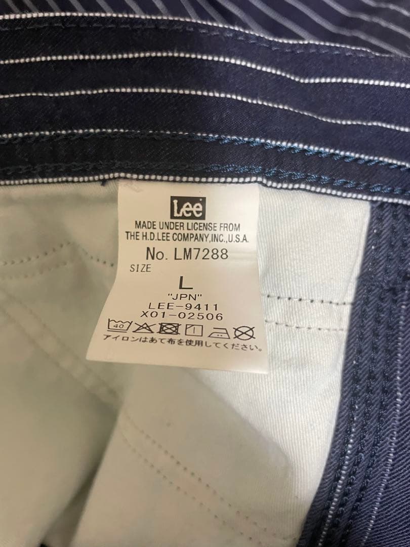 Leeワークパンツ　ペインターパンツ　ストライプ　Lサイズ　ネイビーヒッコリー