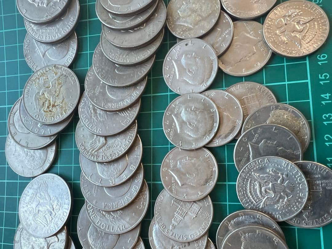 外国　アメリカ1D 50C白銅貨　55枚一括ロット